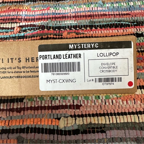 Portland Leather Goods Envelope Crossbody Crunchwrap Convertible Purse Lollipop - Picture 2 of 5